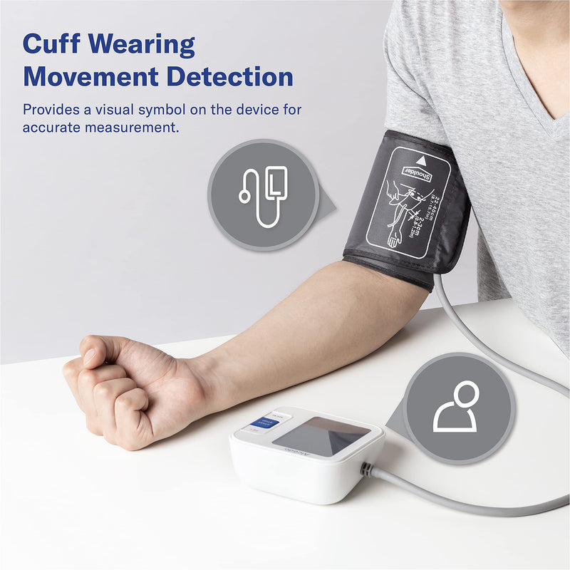 [Australia] - Alcedo Blood Pressure Monitor Upper Arm, Automatic Digital BP Machine with Wide-Range Cuff for Home Use, LCD Screen, 2x120 Memory, Talking Function 