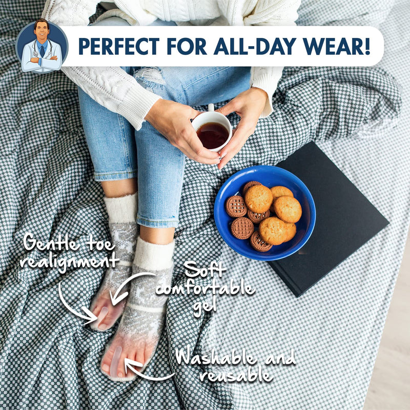 [Australia] - Dr. Frederick’s Original Flared Gel Toe Separators - 6 Pieces - Toe Spacers - Temporary Bunion Corrector - Bunion Relief - Flared Design Stays in Place 