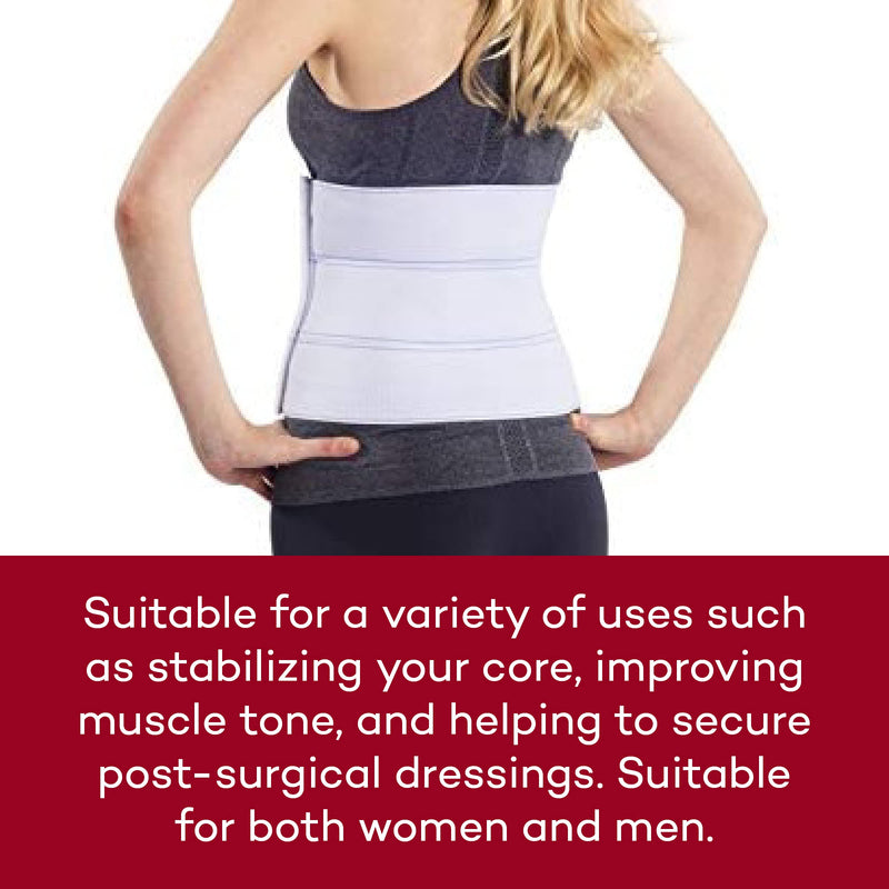 [Australia] - Dealmed Small Abdominal Binder – 3-Panel, 9", 30" – 45” Waist Compression Wrap, Abdominal Binder for Women and Men, Waist Support Belt to Stabilize Core and Improve Muscle Tone 3 Panel - 9 in. 