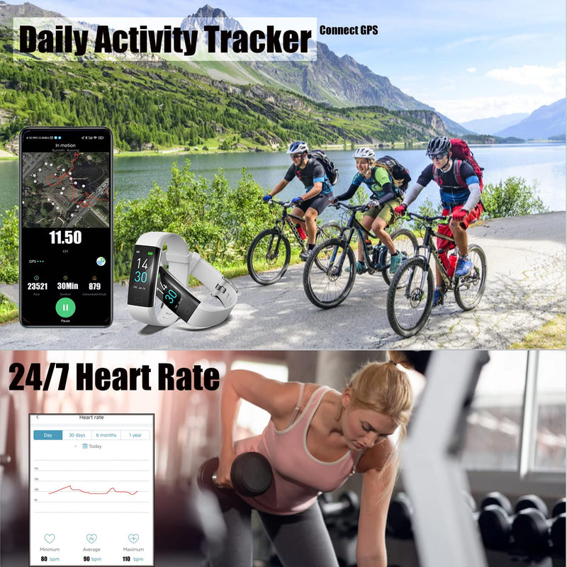 [Australia] - ENGERWALL Fitness Tracker with Step Counter /Calories /Stopwatch, Activity Tracker with Heart Rate Monitor, IP68, Health Tracker with Sleep Tracker, Smartwatch, Pedometer Watch for Women Men Kids Grey 
