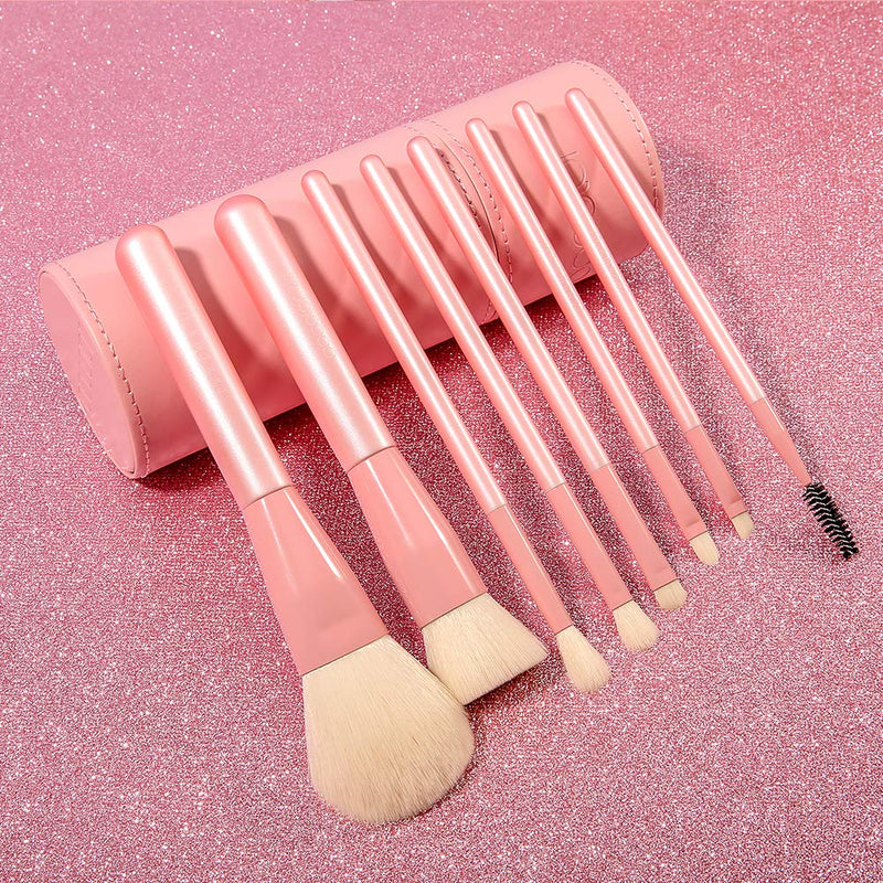 [Australia] - Makeup Brushes Docolor Makeup Brush set Make Up Brushes 8PCS with a Makeup bag for Foundation Powder Blending Concealer Brush and Eyeshadow Brush in a Beautiful Gift Box… Pink 