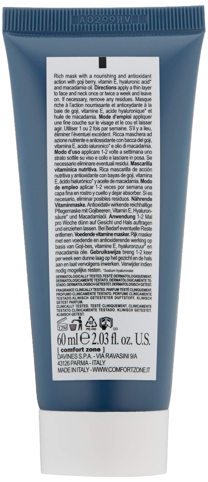 [Australia] - Comfort Zone Renight Nourishing Vitamin Mask, 60 ml 