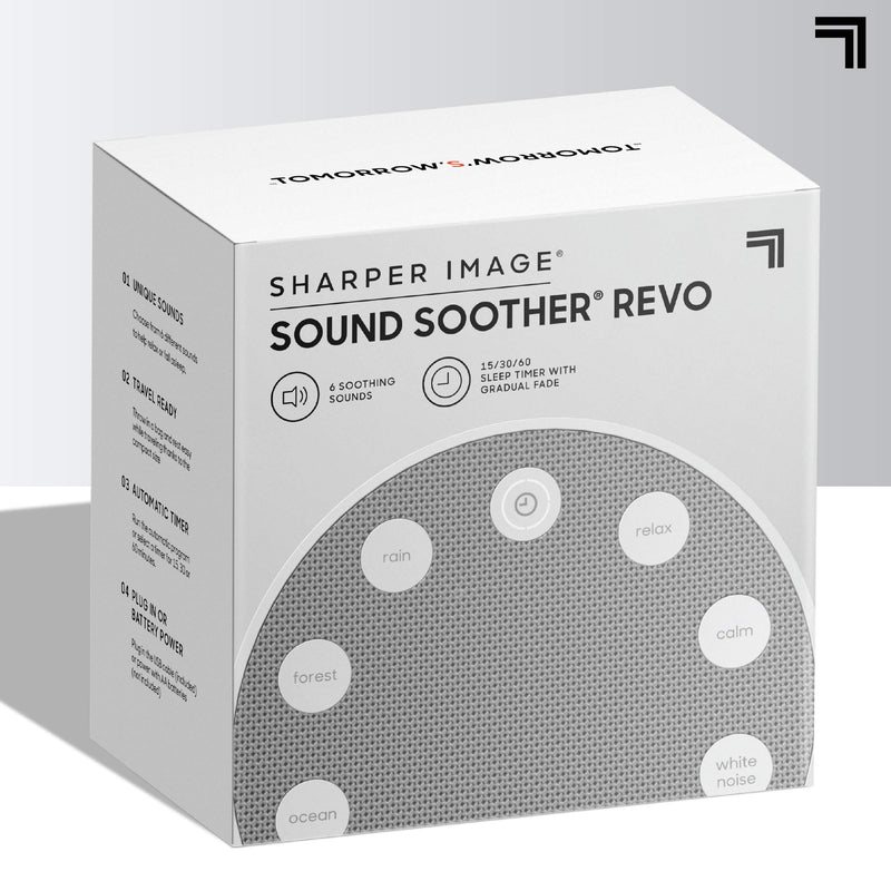 [Australia] - SHARPER IMAGE Sleep Therapy White Noise Machine, Soothing Nature Sounds for Baby Kid Adult, Portable Relaxation Wellness Meditation and Naps, Peaceful Rest Sleep Aid, Father's Day Gift Revo White 