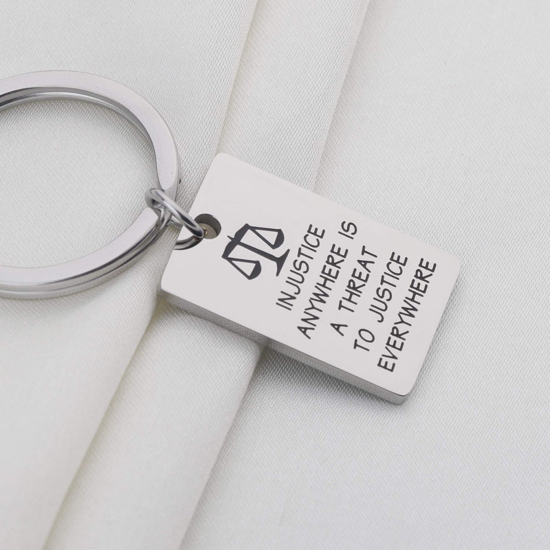 [Australia] - BNQL Martin Luther King Jr Quote Keychain Injustice Anywhere is A Threat to Justice Everywhere Keyring Equality Peace Jewelry keychainS 