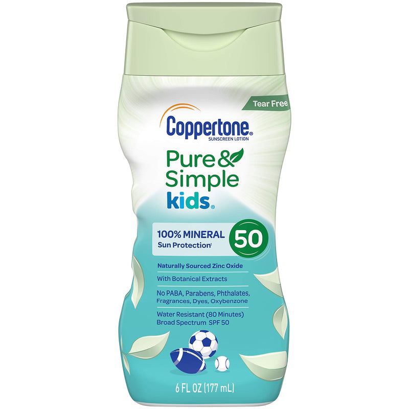 [Australia] - Coppertone Kids - Pure & Simple Kids SPF 50 Lotion 6 Oz (CT58073), White 