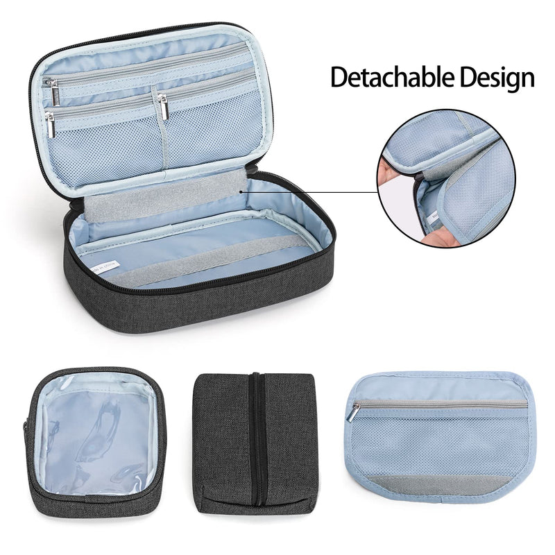 [Australia] - CURMIO Double Layer Insulated Insulin Cooler Travel Case, Diabetic Supplies Bag for Glucose Meter, Medication, Insulin Pens and Other Diabetes Care Supplies 