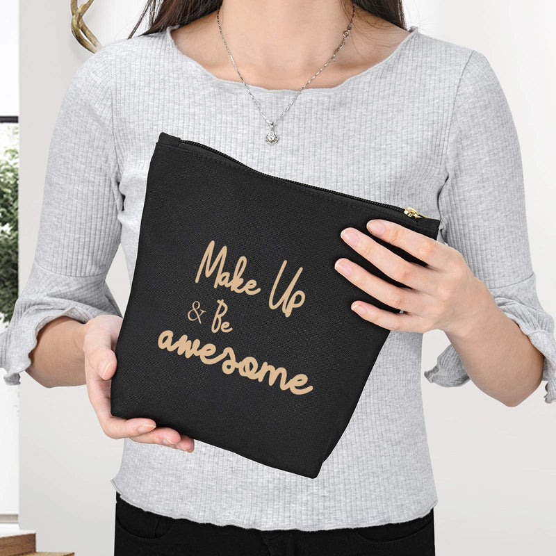 [Australia] - Make Up & Be Awesome -Makeup Bag Cosmetic Bag Makeup Travel Case Gift 