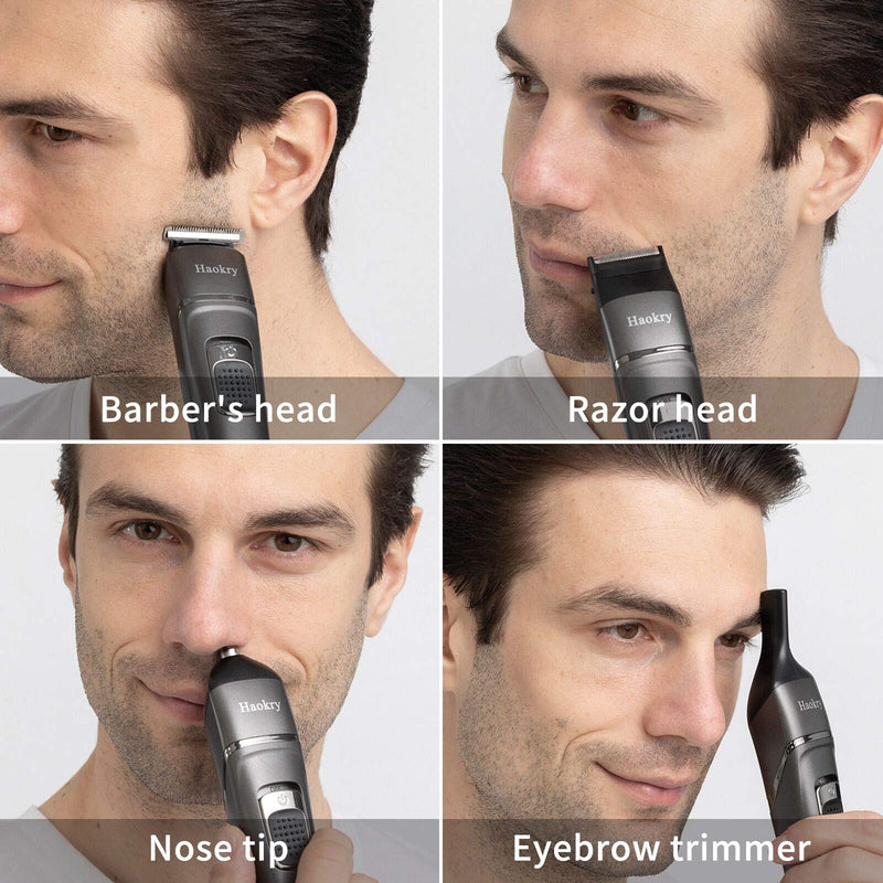 [Australia] - Hair Clippers,Nose Hair Trimmer,Eyebrow Trimmer,Beard Trimmer for Men,Haokry Cordless Beard Grooming,Kit Clippers for Hair Cutting Waterproof USB Rechargeable 4 in 1 