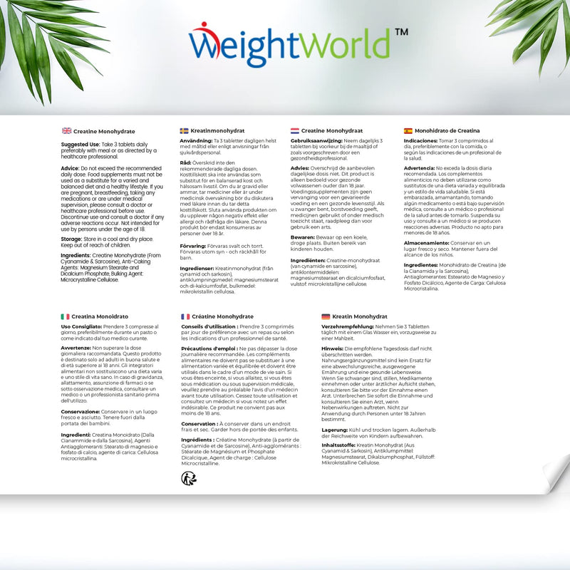 [Australia] - Creatine Monohydrate Tablets 3000mg - 180 Tablets - Gym Supplement for Men & Women - Creatine Monohydrate Powder Alternative - Vegan & Keto Unflavoured Energy Supplement for Workout 