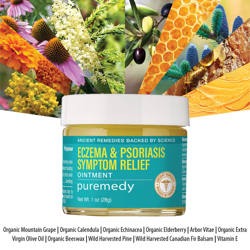 [Australia] - Puremedy Eczema & Psoriasis Relief Ointment, Homeopathic All Natural Salve Soothes and Relives Symptoms of Dry, Itchy, Flaky, Scratchy, Weepy Skin, 1 oz. (Pack of 1) 1 Ounce (Pack of 1) 