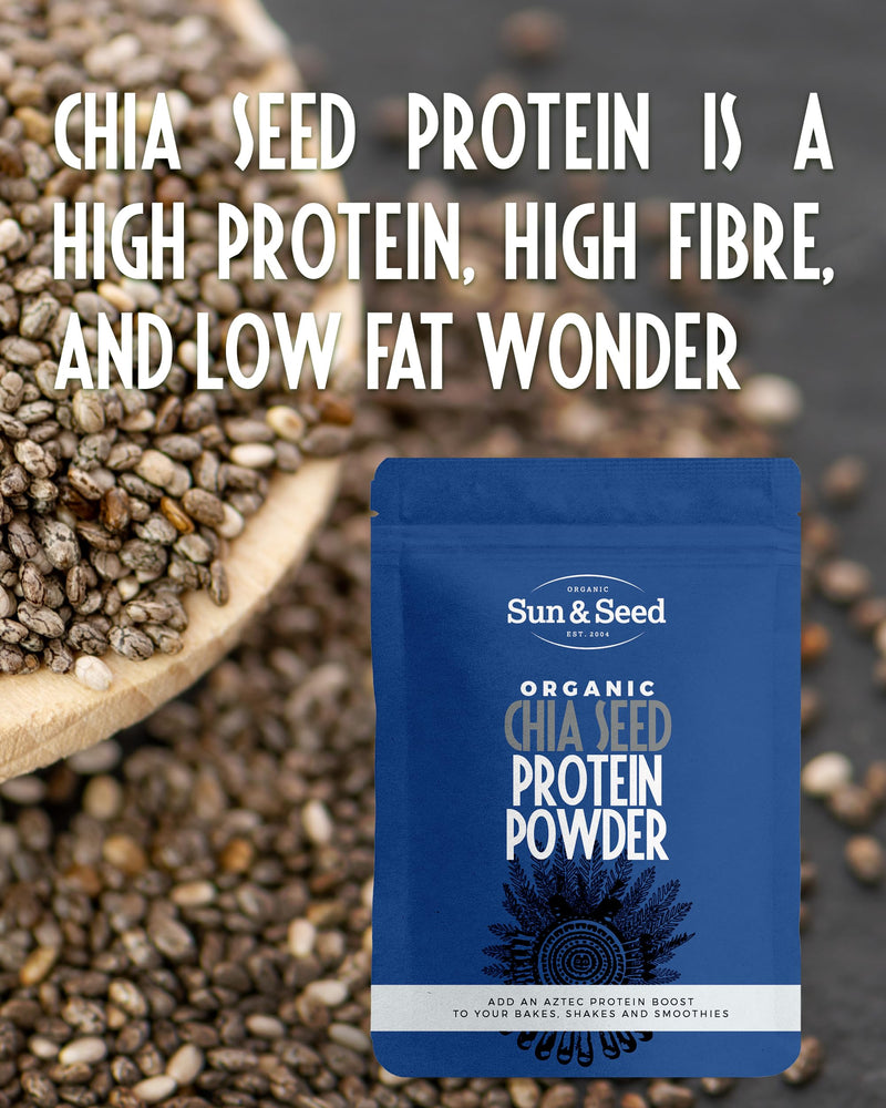 [Australia] - Organic Chia Seed Protein Powder by Sun & Seed - 300g - High in Fibre - Flour Alternative - Plant Based Protein Powder - Made from 100% Organic Chia Seeds - Vegan Friendly 