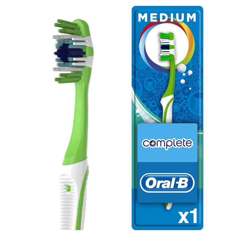 [Australia] - Oral-B Complete 5 Way Clean Manual Toothbrush, PowerTip Bristles For hard To Reach Areas, Includes Gum Massagers And Tongue & Cheek Cleaner 