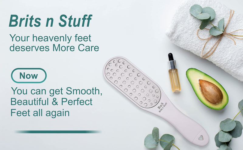 [Australia] - 3-in-1 Pedicure Foot File for Hard Skin Professional - Anti-Rust Steel Callus Remover for Cracked Heels - Easy to Utilize & Anti-Skid Design - Feet Care Tool for Wet & Dry Use- BRITS N STUFF 