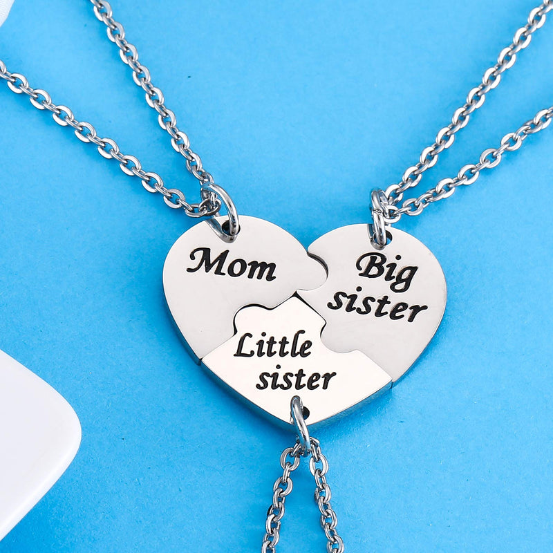 [Australia] - Nimteve 3PCS Mother Daughter Gifts - Mom Big Sister Little Sister Keychain Necklace Matching Jewelry Set for Mother Daughters Necklace Set #1 