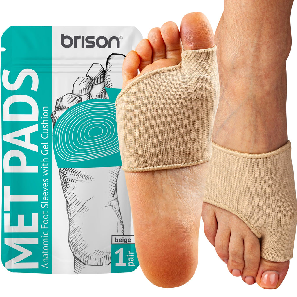 [Australia] - Metatarsal Pads for Women and Men Ball of Foot Cushion - Gel Sleeves Cushions Pad - Fabric Soft Socks for Supports Feet Pain Relief (Beige) Medium Beige 