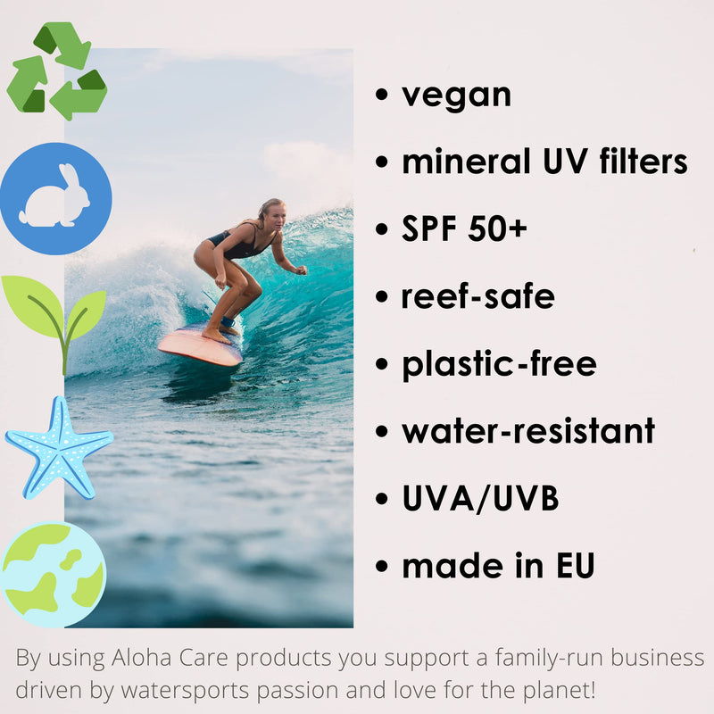 [Australia] - Aloha Care Sun Stick SPF 50+ | Face Mineral Sunscreen for Surfing | Eco-friendly Paper Tube 20g (2-pack blue + beige) 2-pack blue + beige 