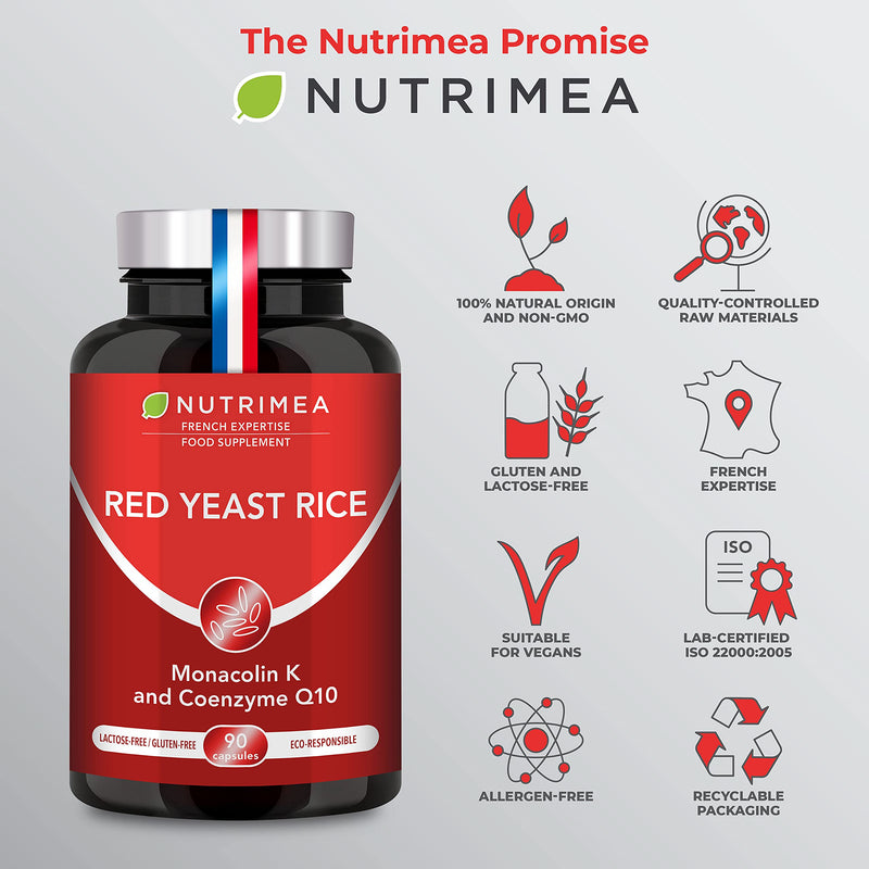 [Australia] - Red Yeast Rice - Cholesterol Lowering Supplement - Highest Concentration of Monacolin K - 3 Month Treatment - No Statin Side Effects - Antioxidant Agent - French Expertise - Nutrimea 