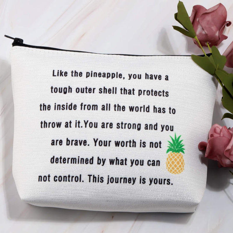 [Australia] - G2TUP Infertility Warrior IVF IUI Makeup Bag Medicine Bags Pineapple Pouch You are Strong and You are Brave (This journey is yours) This journey is yours 