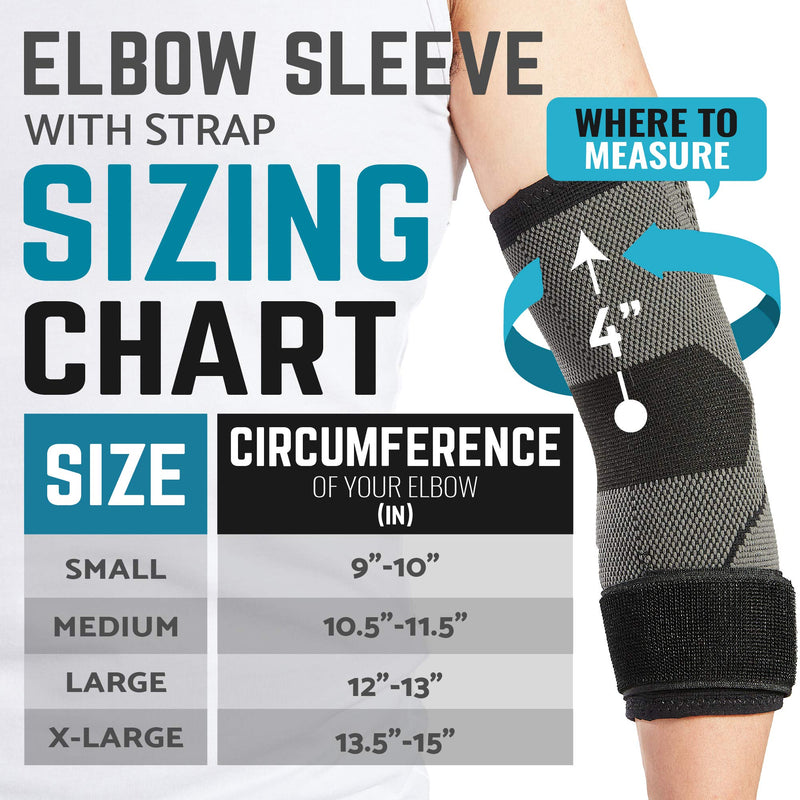[Australia] - Elbow Brace with Strap for Tendonitis 2 Pack, Tennis Elbow Compression Sleeves, Golf Elbow Treatment Medium (Pack of 2) 