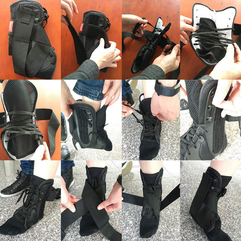 [Australia] - Kuangmi Ankle Brace Stabilizers Adjustable Ankle Support for Sports Protect, Sprained Ankle, Ligament Damage, Injury Recovery (Small) S 