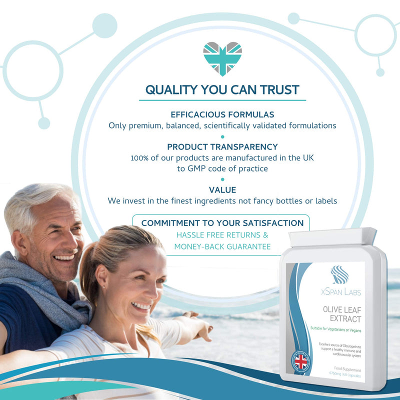 [Australia] - Olive Leaf Extract 450mg (6750mg Whole Leaf Equivalent) 60 Capsules – containing an Exceptional 20% Active Oleuropein 