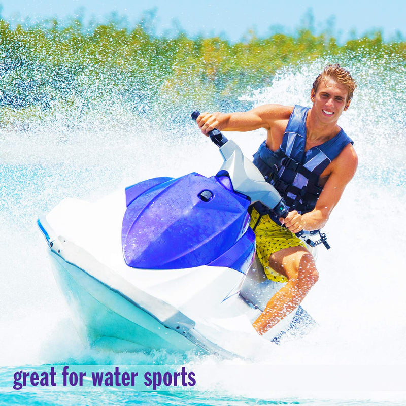 [Australia] - Mack's AquaBlock Swimming Earplugs - Comfortable, Waterproof, Reusable Silicone Ear Plugs for Swimming, Snorkeling, Showering, Surfing and Bathing 2 Pair - Purple 