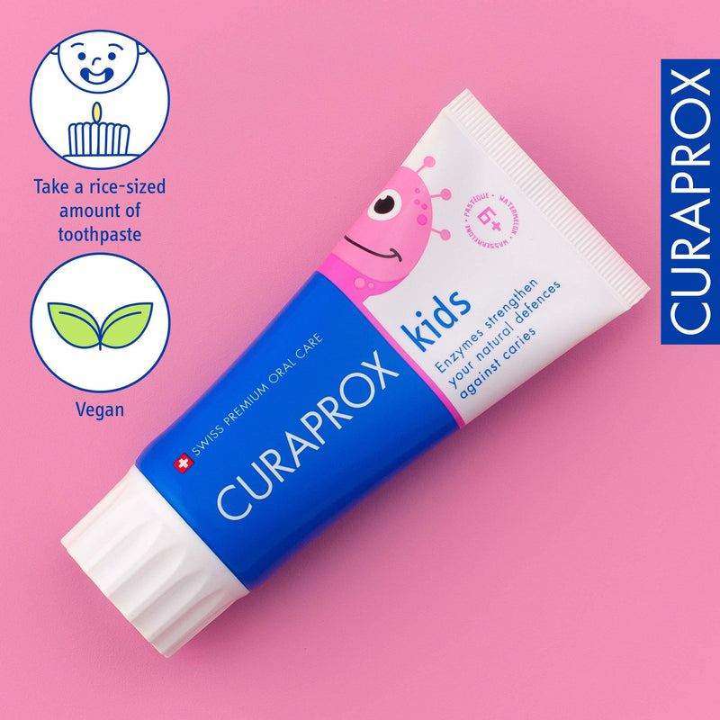 [Australia] - Curaprox Children's Toothpaste Watermelon, 60ml - Fresh & Fruity Watermelon Flavoured Toothpaste for Kids 6 Years +, Clear 60 ml (Pack of 1) 