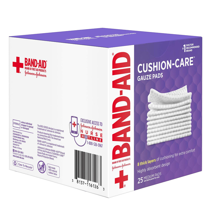 [Australia] - Band-Aid Brand Medium Gauze Pads, 3x3 Inch (Pack of 25) 