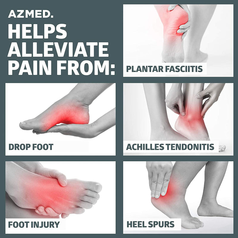 [Australia] - AZMED 2020 Plantar Fasciitis Night Splint [Lightweight & Breathable], Adjustable Foot Drop Brace, Heel, Ankle & Achilles Tendonitis Relief, Arch Pain Support, Easy to Wear, Fits Most Feet Types, Black 
