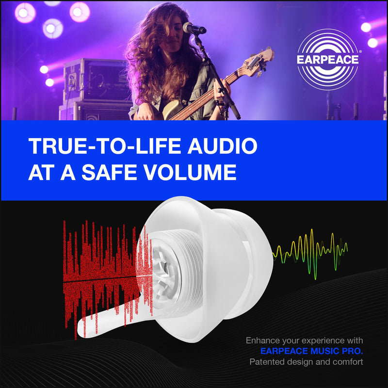 [Australia] - EARPEACE PRO High Fidelity Music Earplugs for Concerts and Events – Reusable Musician and Drummer Hearing Protection Earplugs – Patented Noise Reduction Up to 20dB, Silver Case Music - PRO 