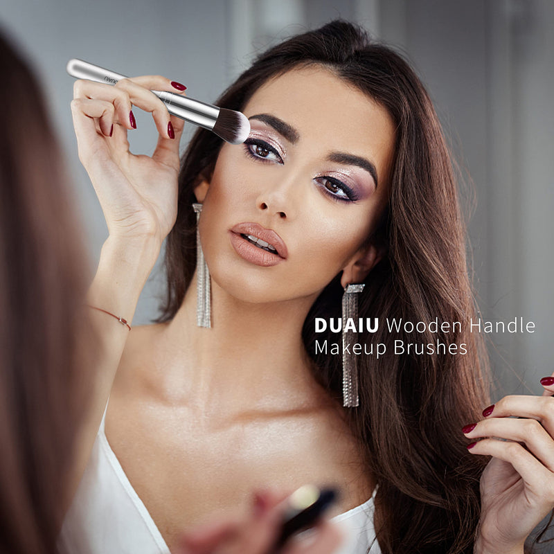 [Australia] - Makeup Brushes DUAIU 16pcs Makeup Brush Set Premium Synthetic Bristles Wooden Handle Foundation Brush Concealers Eyeshadow Make up Brushes Set with 5 Makeup Sponge 