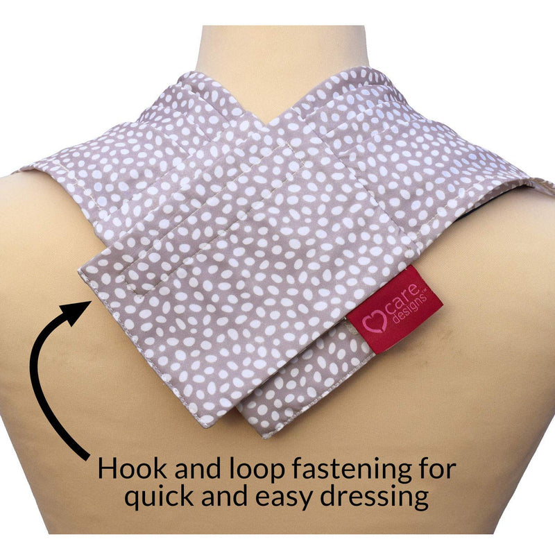 [Australia] - Care Designs Pashmina Scarf Style Adult Bib Clothing Protector, Stylish & Dignified, Unisex, Waterproof, Washable, Machine Wash, Special Needs (Grey Dot) Grey Dot 