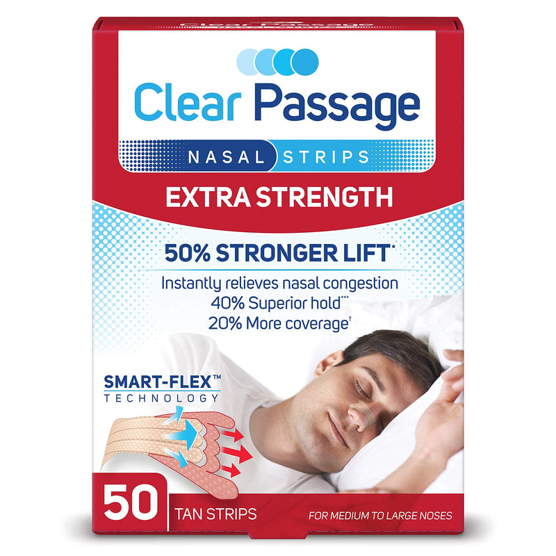 [Australia] - Clear Passage Nasal Strips Extra Strength, Tan, 50 Count + Performance Nasal Strips for Athletes, Black, 50 Count Bundle 