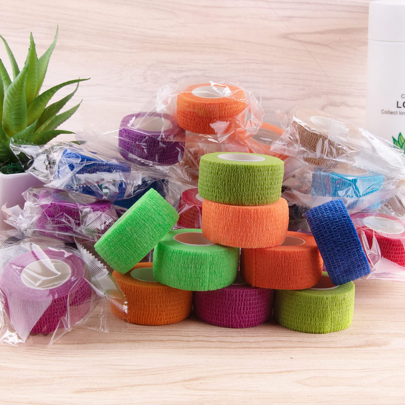 [Australia] - BQTQ 30 Rolls Cohesive Bandage 1 Inch Self Adherent Sport Wrap Tape Breathable Athletic Tape for Human and Animals Ankle Sprains Swelling, Assorted Colour 
