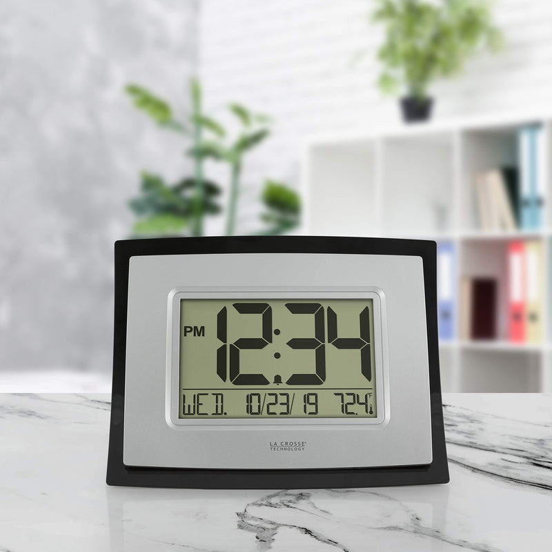 [Australia] - La Crosse Technology WT-8002U Digital Wall Clock Silver, Black 