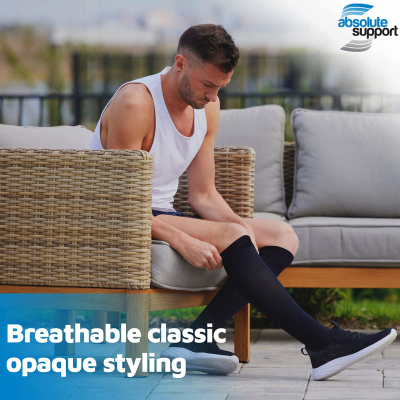 [Australia] - Absolute Support Compression Stockings for Women and Men 20-30 mmHg Open Toe - Opaque Support Hose to Improve Circulation Varicose Veins Swelling Edema Recovery Nursing - Black, Medium 
