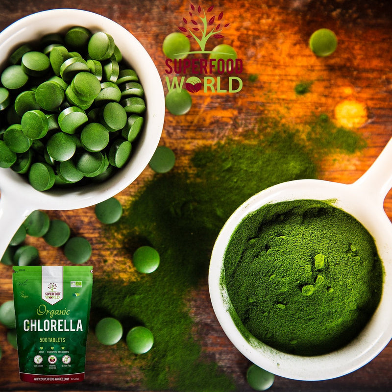 [Australia] - Organic Chlorella Tablets (500 X 500mg) Premium Detox Chlorophyll Superfood | Natural Source of Vegan Protein, Minerals & Vitamins | Cracked Cell Wall | Ideal for Health, Detox, Skin, & Energy 