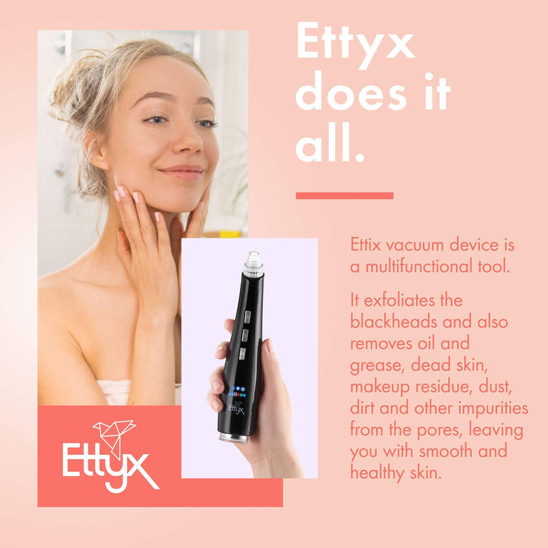 [Australia] - Multi-Functional Pore Vacuum Facial Skin Care Tool – Blackhead Remover & Light Therapy for Acne Scars, Discoloration, & Anti Aging – Rechargeable Face Suction Pore Cleanser Extractor Tool by EttyX 