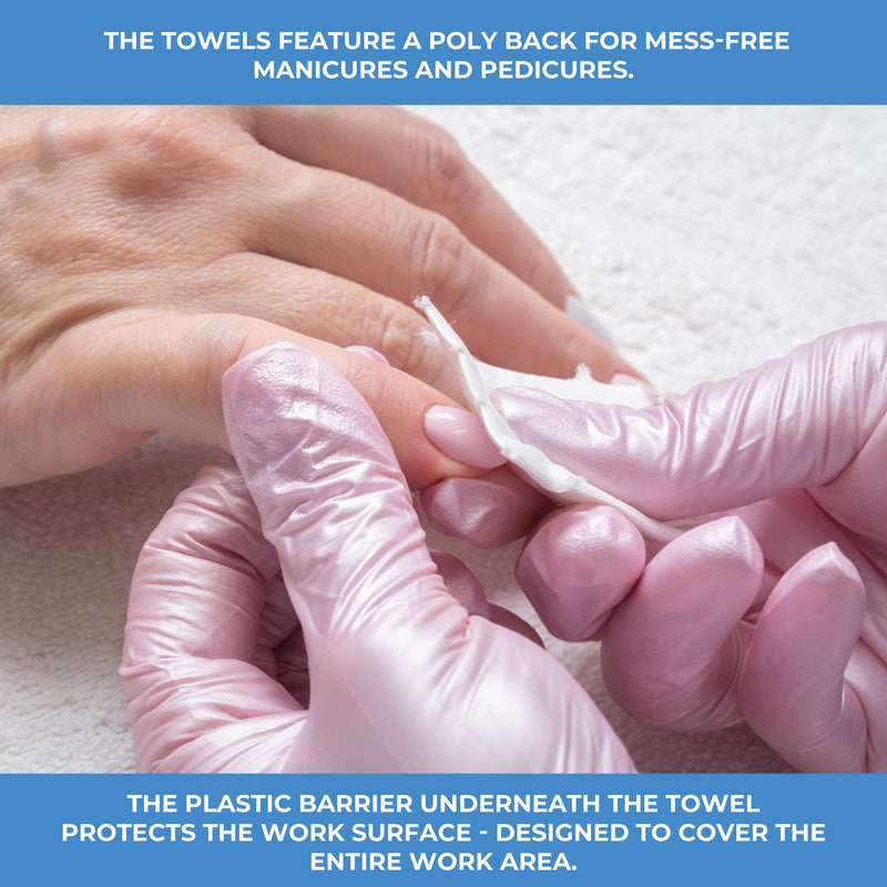 [Australia] - ForPro Premium Nail Care Towels for Manicures and Pedicures, Lint-Free, Disposable Towels with Plastic Lining, 12" x 16", 50-Count 