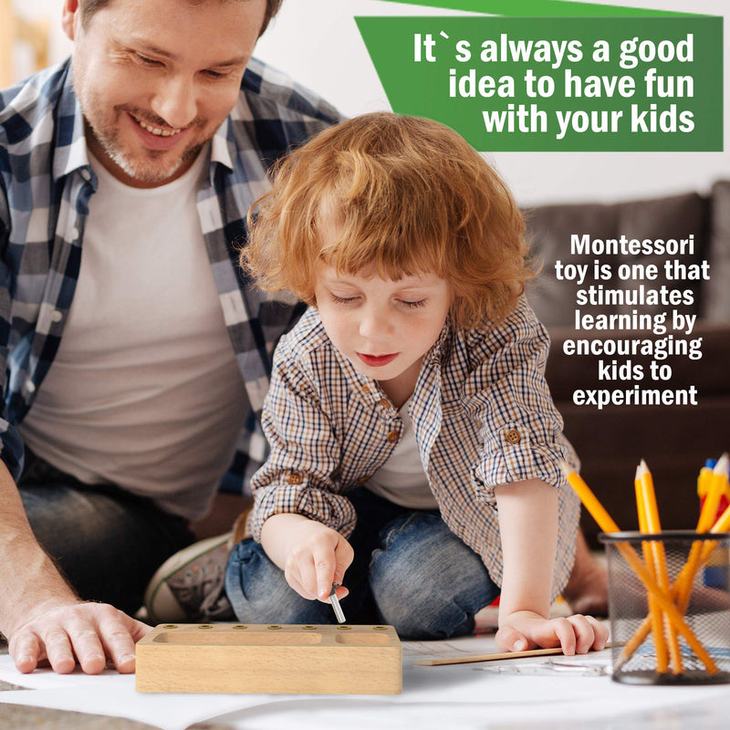 [Australia] - Panda Brothers Montessori Screwdriver Board Set - Wooden Montessori Toys for 3 4 5 Year Old Kids and Toddlers, Learning Sensory Bin Toys Preschool Materials, Fine Motor Skills Toys, Waldorf STEM Toys 