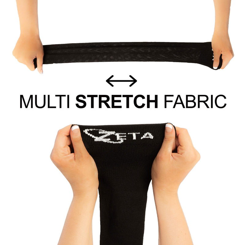 [Australia] - Zeta Sleeve 3XL, Wide Plus Size Calf Compression, Soothing Comfy Gradient Support, Prevents Swelling, Pain, Edema, DVT, Large Cuffs, Stretch to 28 Inches, Unisex (Black) 