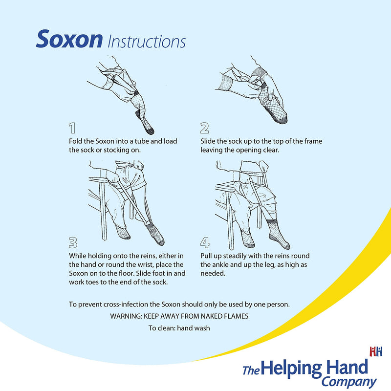 [Australia] - The Helping Hand Company Soxon Sock Aid - Fabric Sock Aid Tool and Stocking Applicator - Easy to Use Sock Puller Aid for Elderly, Disabled, Pregnant Women, Arthritis and Hip Recovery, White Single 