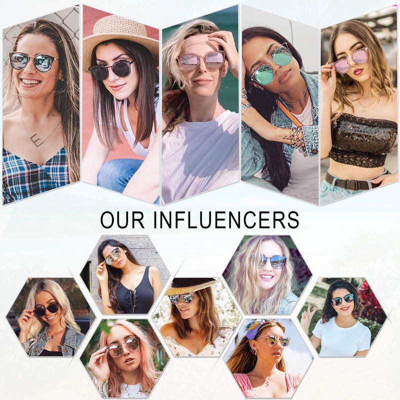[Australia] - SOJOS Fashion Round Polarized Sunglasses for Women UV400 Mirrored Lens SJ1057 0c2 Rose Gold Frame/Pink Mirrored Lens 60 Millimeters 