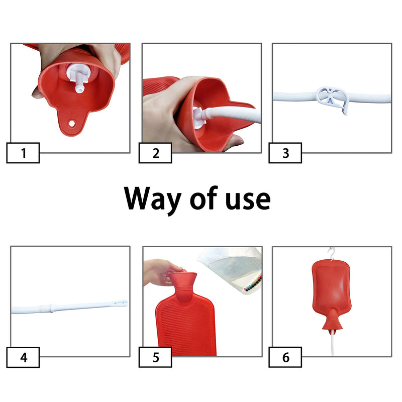 [Australia] - Abyclean Enema Bag Kit Rubber Anal Douche Vaginal Douche Enema Cleaner for Women’s or Man’s Health (Red, 2L) Rubber-red-2l 