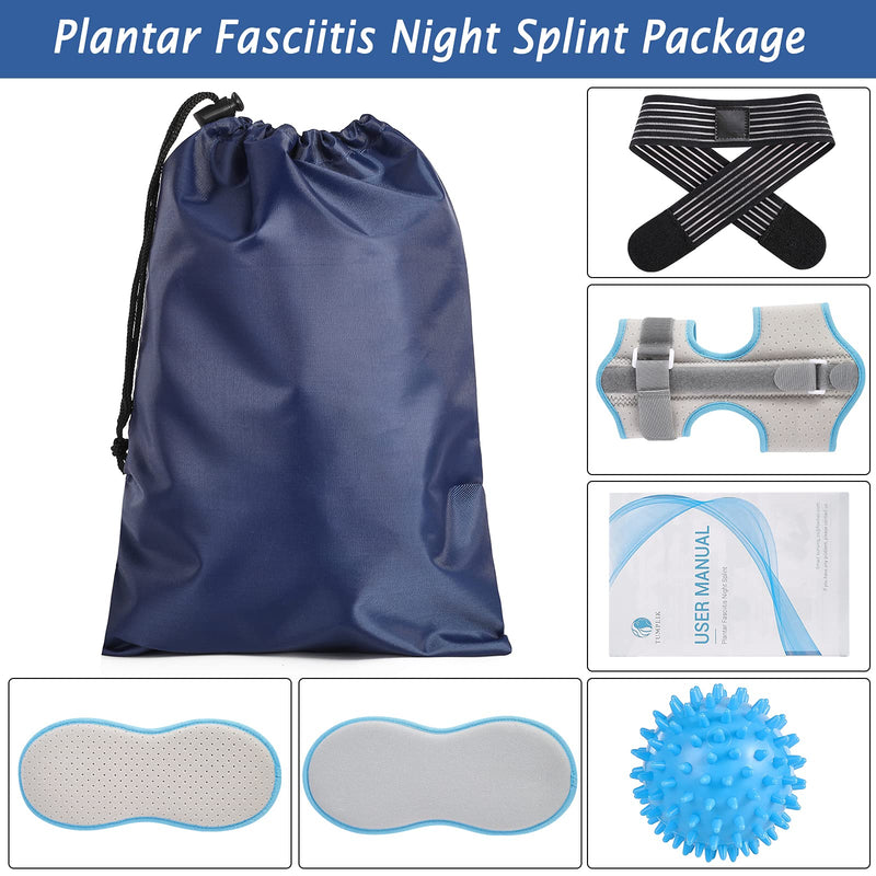 [Australia] - 2021 Upgraded Version Plantar Fascitis Night Splint, Adjustable Night Splint for Plantar Fasciitis, Ankle Foot Drop Brace, Arch Foot Pain, Achilles Tendonitis Support with Massage Ball and Bandage 