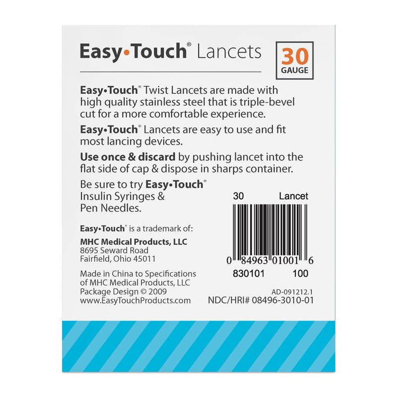 [Australia] - EasyTouch Twist Lancets - 30 G, (100 per Box) 
