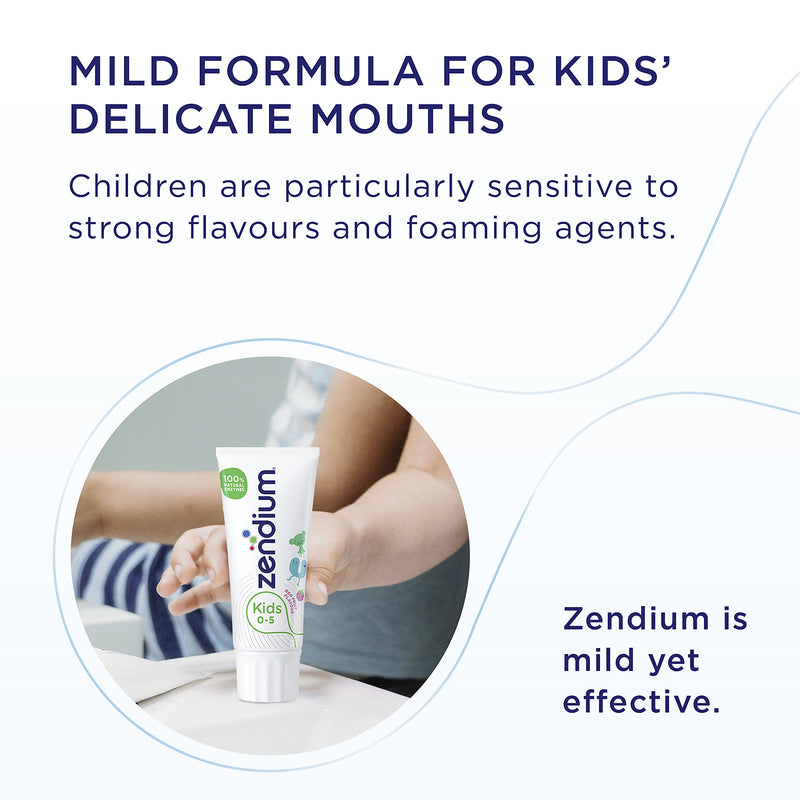 [Australia] - Zendium Kids Toothpaste 50ml - contains natural antibacterial enzymes - natural protection for milk teeth (0-5 years) - SLS free 