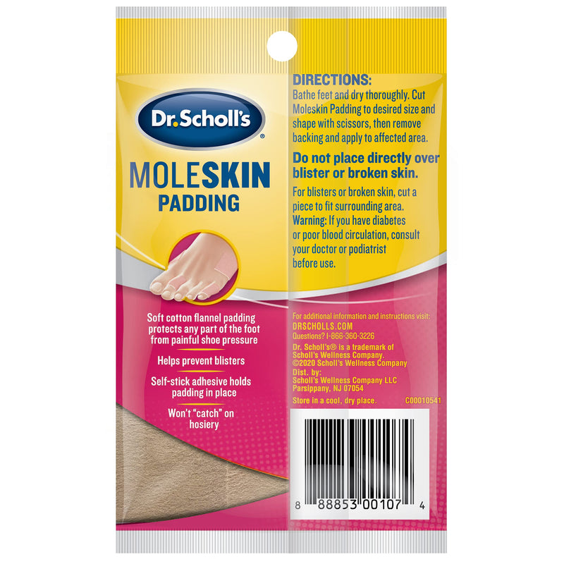 [Australia] - Dr. Scholl's Moleskin Padding, 3 Strips, Can Be Cut to Any Size New Packaging 