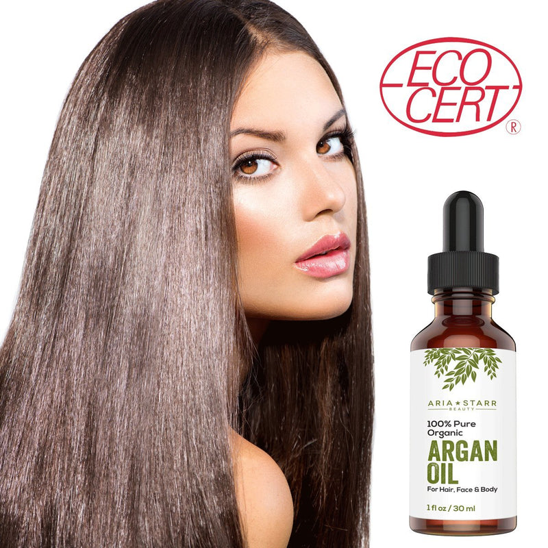 [Australia] - Aria Starr Beauty Organic Argan Oil For Hair, Skin, Face, Nails, Beard & Cuticles - Best 100% Pure Moroccan Anti Aging, Anti Wrinkle Beauty Secret, Cold Pressed Moisturizer 1oz 1 Fl Oz (Pack of 1) 