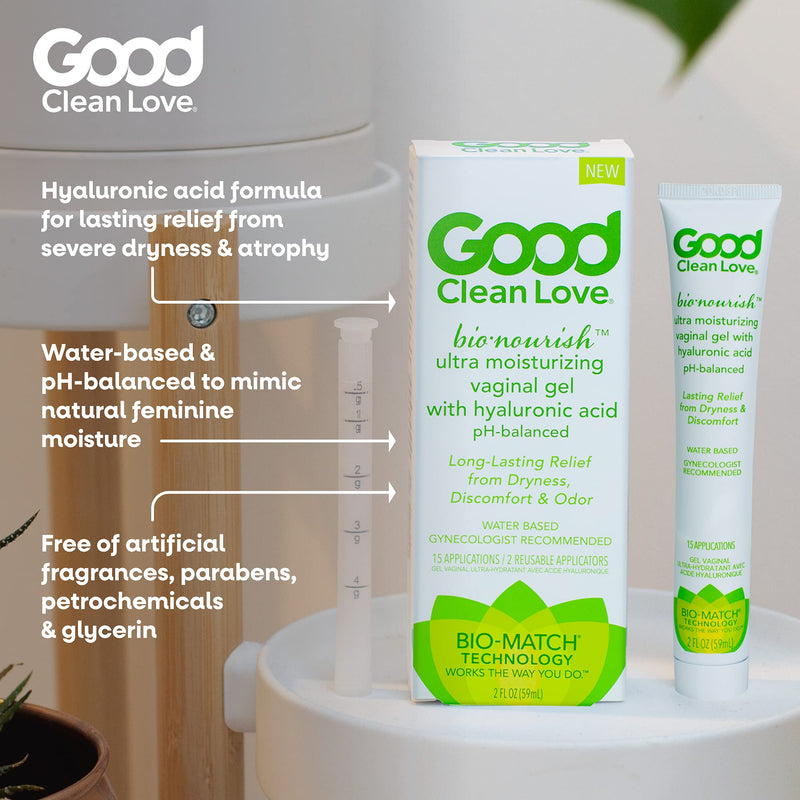 [Australia] - Good Clean Love BioNourish Ultra Moisturizing Vaginal Gel with Hyaluronic Acid, pH-Balanced & Water-Based, Long Lasting Relief from Dryness & Discomfort for Women, 2 Oz (2-Pack) 2-pack 